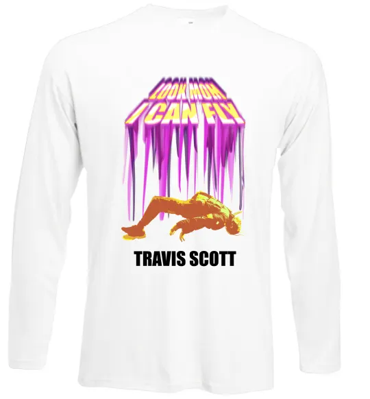 Лонгслив Travis Scott Look mom I can fly Белый фото
