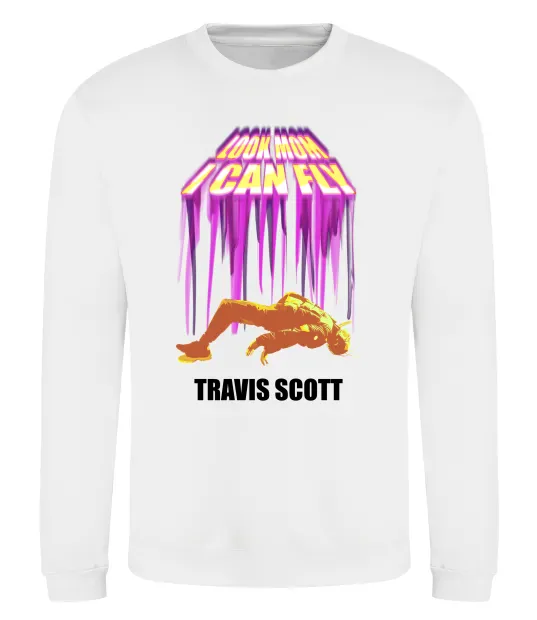 Свитшот Travis Scott Look mom I can fly Белый фото