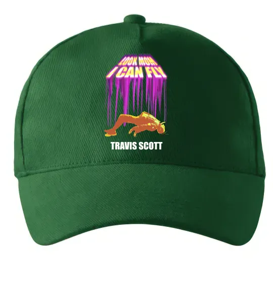 Кепка Travis Scott Look mom I can fly Темно-зеленый фото