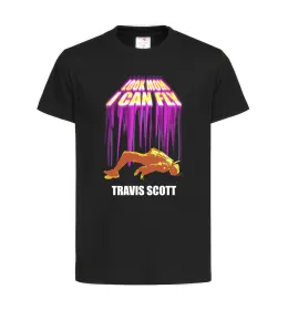 Детская футболка Travis Scott Look mom I can fly Черный фото