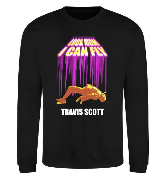 Світшот Travis Scott Look mom I can fly Чорний фото