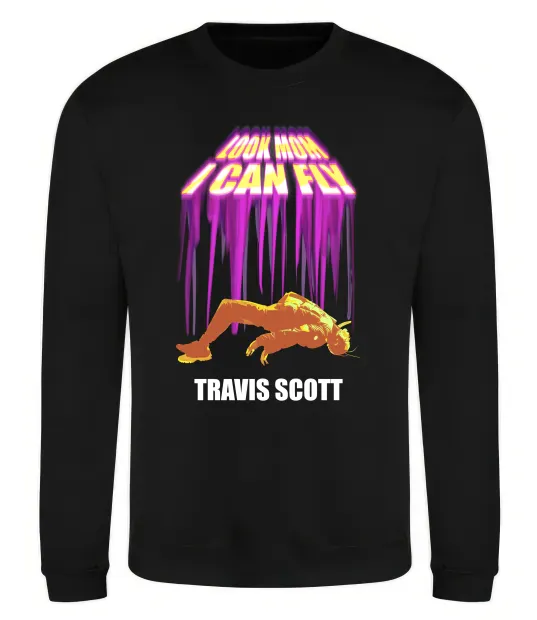Свитшот Travis Scott Look mom I can fly Черный фото