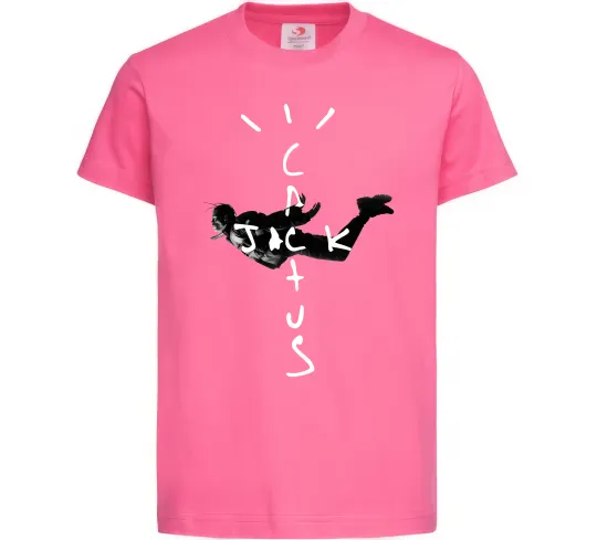 Детская футболка Cactus Jack Travis Scott Ярко-розовый фото