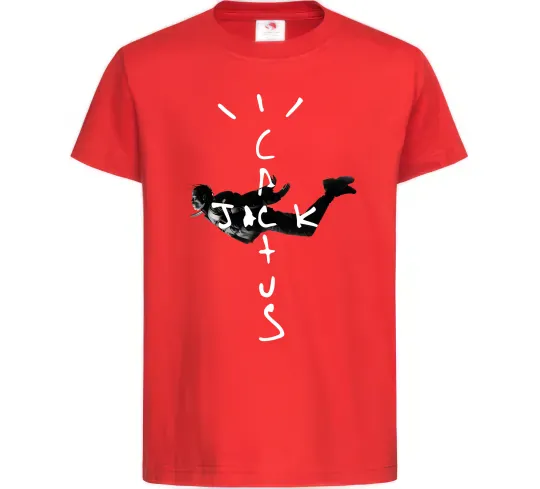 Детская футболка Cactus Jack Travis Scott Красный фото