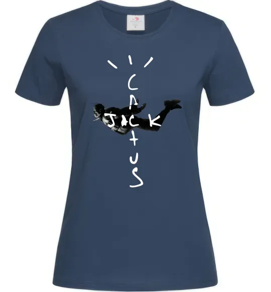 Женская футболка Cactus Jack Travis Scott Темно-синий фото