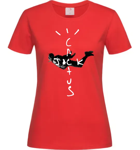 Женская футболка Cactus Jack Travis Scott Красный фото