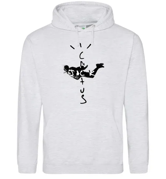 Мужская толстовка (худи) Cactus Jack Travis Scott Серый меланж фото