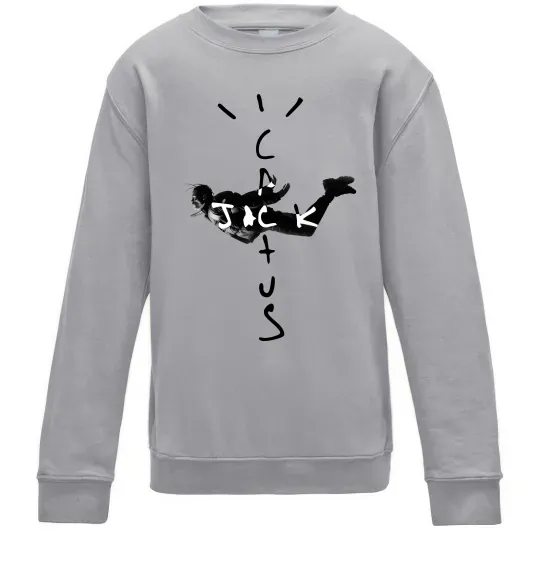 Детский Свитшот Cactus Jack Travis Scott Серый меланж фото