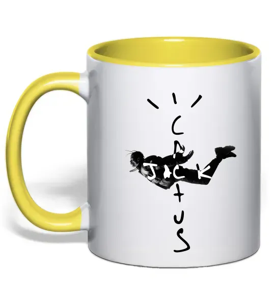 Чашка с цветной ручкой Cactus Jack Travis Scott Солнечно желтый фото