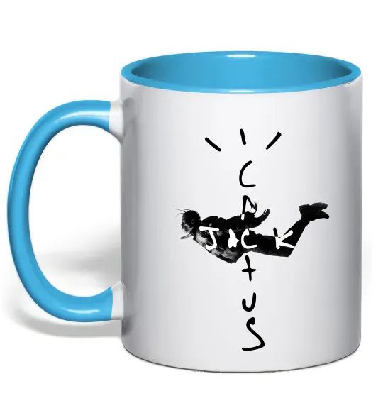 Чашка с цветной ручкой Cactus Jack Travis Scott Голубой фото