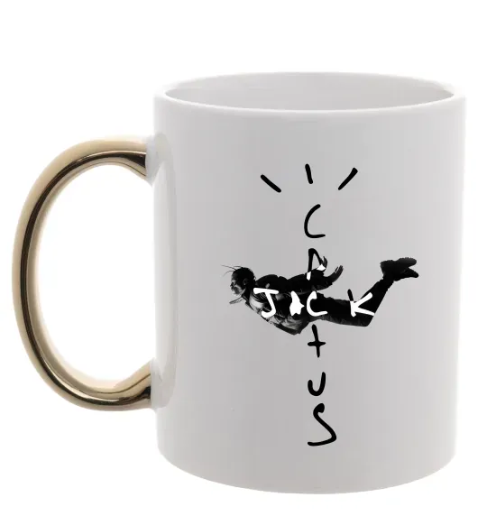 Чашка с цветной ручкой Cactus Jack Travis Scott Золото фото