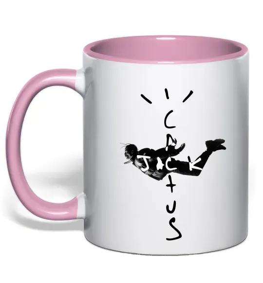 Чашка с цветной ручкой Cactus Jack Travis Scott Нежно розовый фото