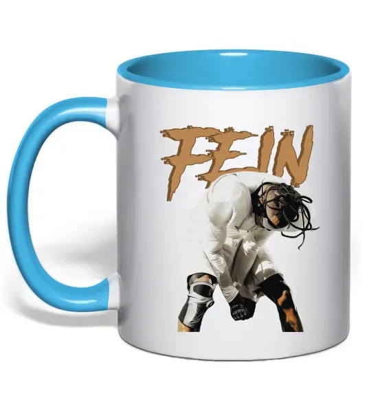 Чашка з кольоровою ручкою Travis Scott Fein Блакитний фото