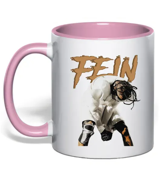 Чашка з кольоровою ручкою Travis Scott Fein Ніжно рожевий фото