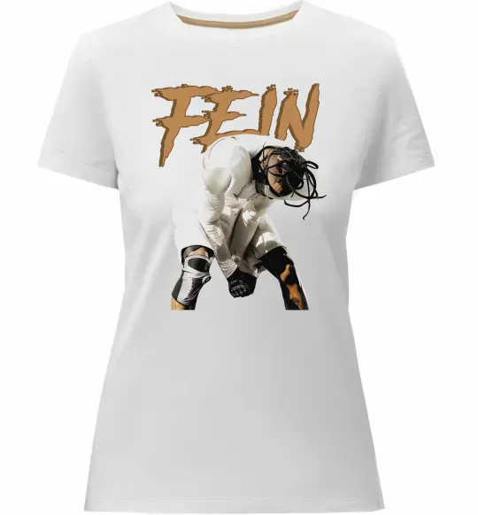 Женская премиум футболка Travis Scott Fein Белый фото