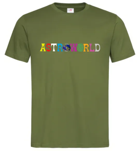 Мужская футболка Astroworld Travis Scott Оливковый фото