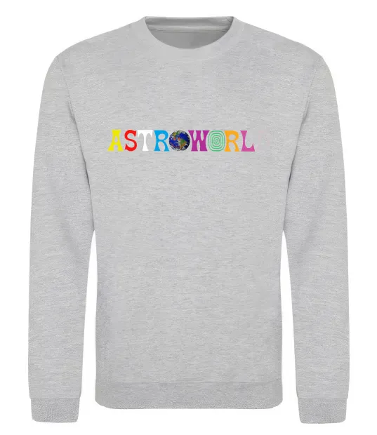 Свитшот Astroworld Travis Scott Серый меланж фото