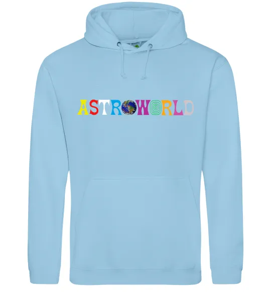 Мужская толстовка (худи) Astroworld Travis Scott Голубой фото