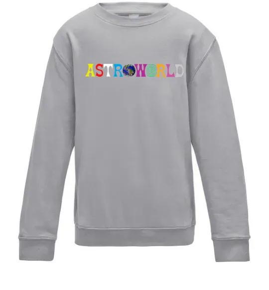 Детский Свитшот Astroworld Travis Scott Серый меланж фото