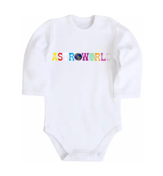 Дитячий бодік Astroworld Travis Scott Білий фото