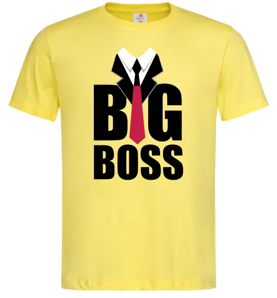 Мужская футболка Напис BIG BOSS, колір - лимонний, розмір - XL Лимонный фото