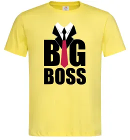 Чоловіча футболка Напис BIG BOSS, колір - лимонний, розмір - XL Лимонний фото