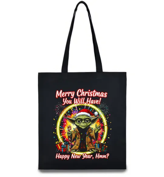 Еко-сумка Yoda Merry Christmas you will have Чорний фото