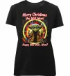 Женская премиум футболка Yoda Merry Christmas you will have Черный фото