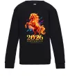 Детский Свитшот 2026 Рік вогняного коня Черный Детский Свитшот 2026 Рік вогняного коня Черный фото