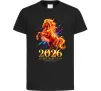 Детская футболка 2026 Рік вогняного коня Черный Детская футболка 2026 Рік вогняного коня Черный фото