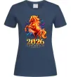 Женская футболка 2026 Рік вогняного коня Темно-синий Женская футболка 2026 Рік вогняного коня Темно-синий фото