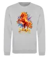 Свитшот 2026 Рік вогняного коня Серый меланж Свитшот 2026 Рік вогняного коня Серый меланж фото