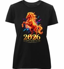 Женская премиум футболка 2026 Рік вогняного коня Женская премиум футболка 2026 Рік вогняного коня