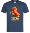 Мужская футболка 2026 Рік вогняного коня Темно-синий Мужская футболка 2026 Рік вогняного коня Темно-синий фото