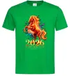 Мужская футболка 2026 Рік вогняного коня Зеленый Мужская футболка 2026 Рік вогняного коня Зеленый фото