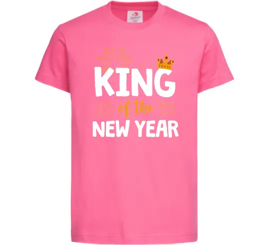 Дитяча футболка King of the year Яскраво-рожевий фото