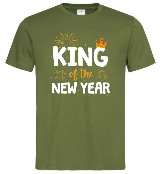 Мужская футболка King of the year Оливковый фото