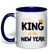 Чашка з кольоровою ручкою King of the year Глибокий темно-синій фото