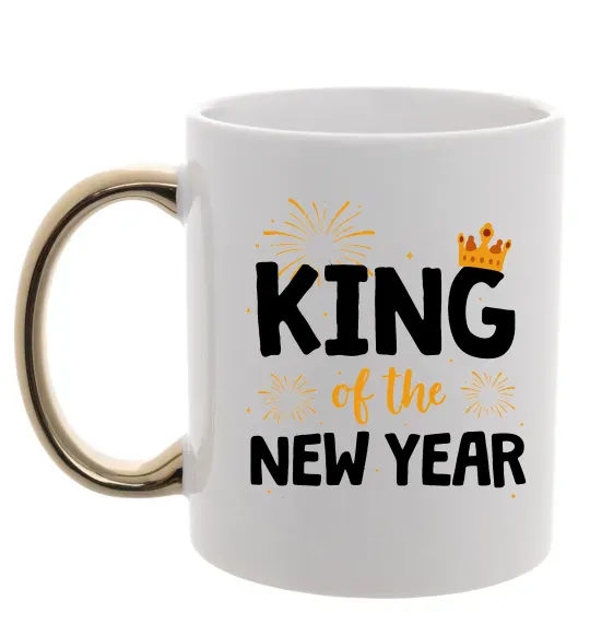 Чашка з кольоровою ручкою King of the year Золото фото