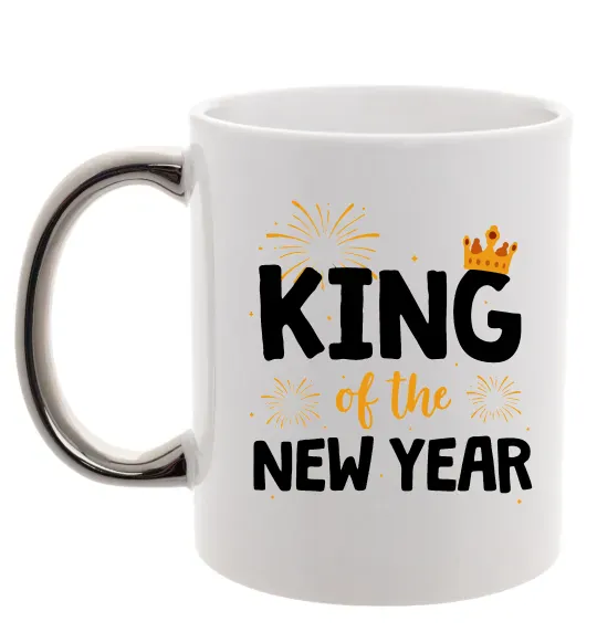Чашка з кольоровою ручкою King of the year Срібло фото