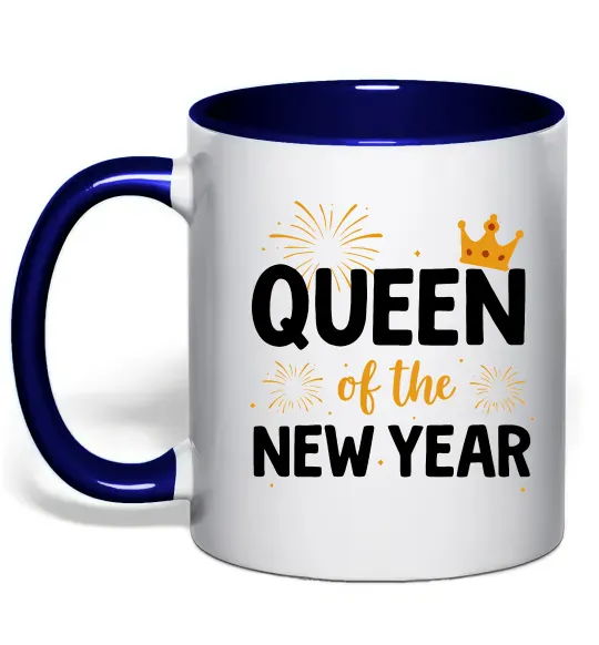 Чашка с цветной ручкой Queen of the year Глубокий темно-синий фото