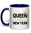 Чашка с цветной ручкой Queen of the year Глубокий темно-синий фото