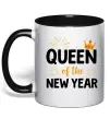 Чашка с цветной ручкой Queen of the year Черный фото