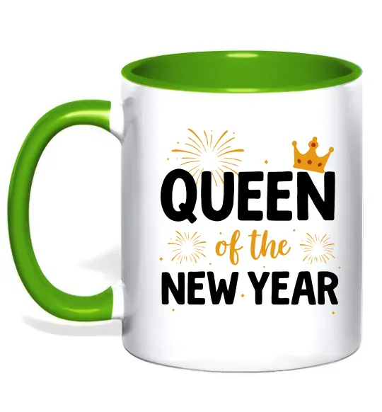 Чашка с цветной ручкой Queen of the year Зеленый фото