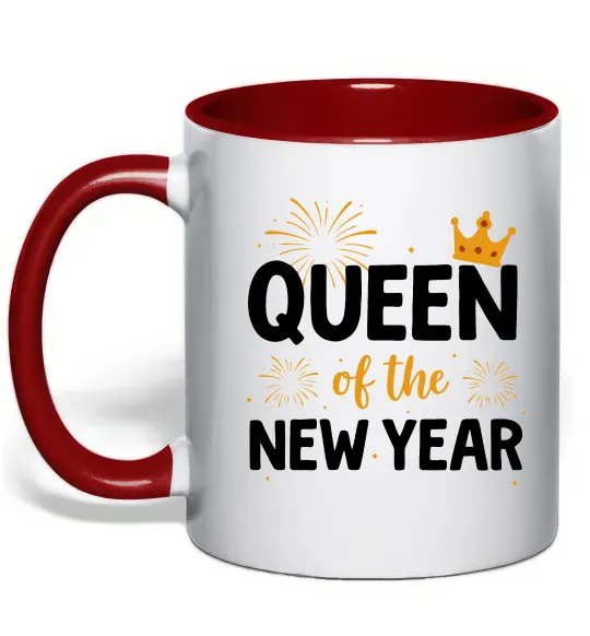 Чашка с цветной ручкой Queen of the year Красный фото