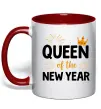 Чашка с цветной ручкой Queen of the year Красный фото