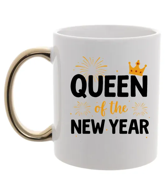 Чашка с цветной ручкой Queen of the year Золото фото