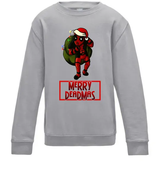 Детский Свитшот Merry Deadmas Серый меланж фото