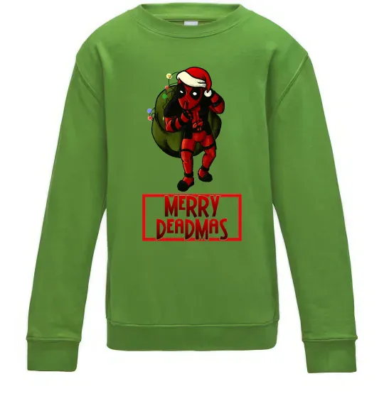 Детский Свитшот Merry Deadmas Лаймовый фото