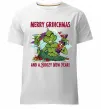 Чоловіча преміум футболка Merry Grinchmas and boozy New Year Білий фото